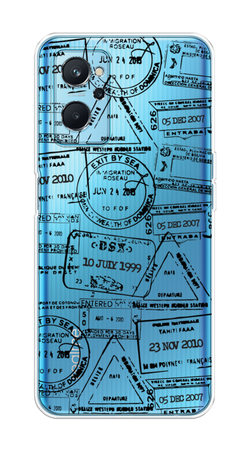 

Чехол на Realme 9i "Visa stamps 2", Белый;черный;серый, 258050-2