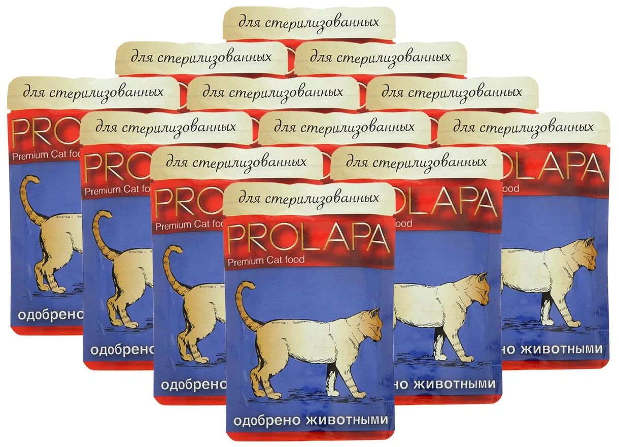 Влажный корм для кошек Prolapa Premium с птицей в соусе, 12 шт по 100 г