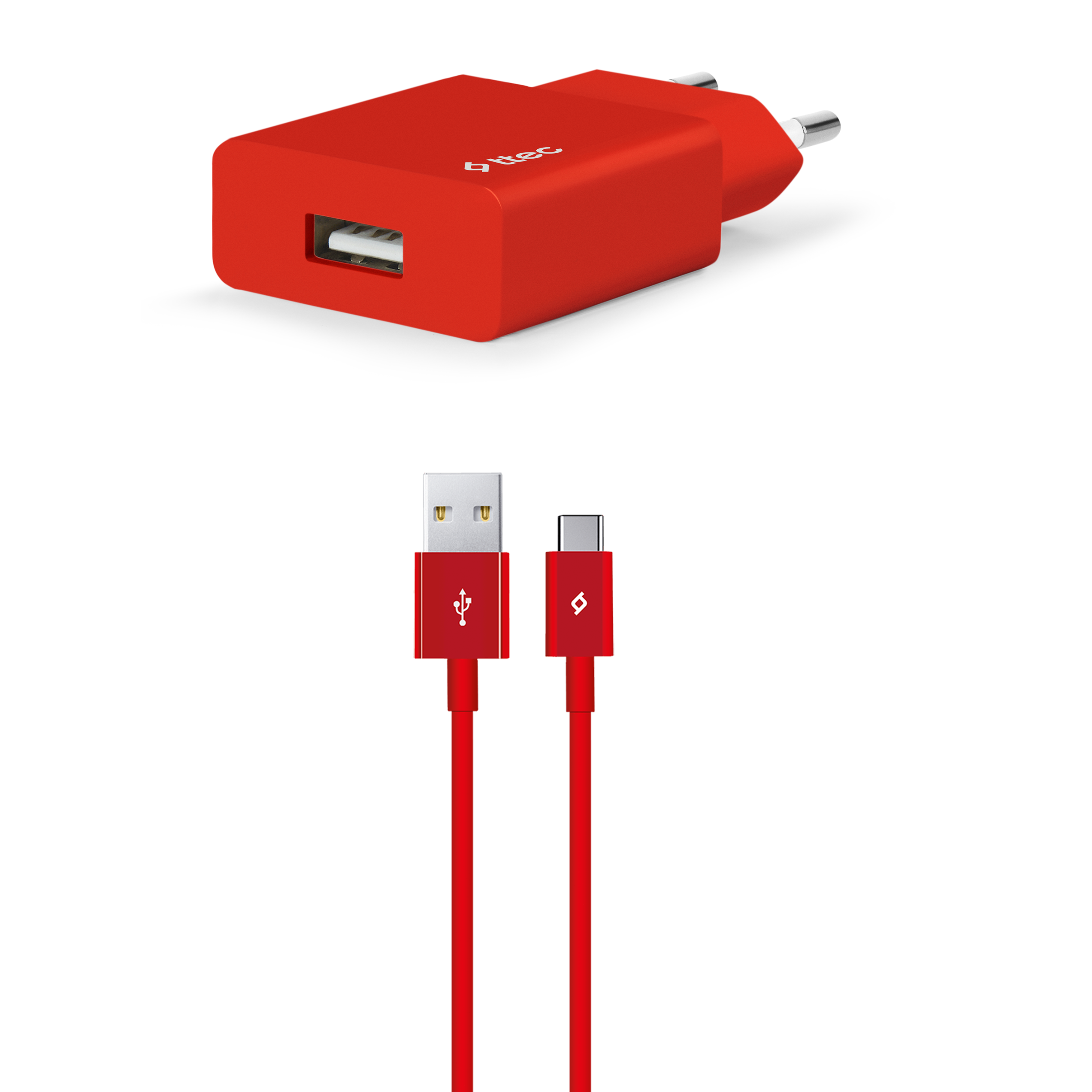 Сетевое зарядное устройство TTEC SmartCharger 2.1A type-c - usb 2.1 А красный