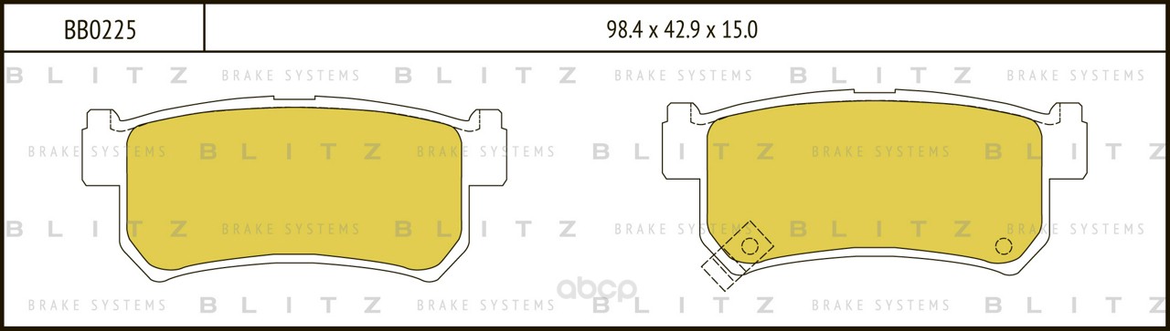 

Тормозные колодки BLITZ диковые для SsangYong Rexton, Kyron 2002- BB0225