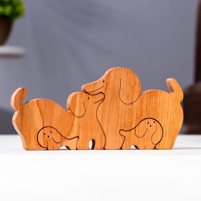 

Сувенир-пазл "Семья собак", 4 шт ,16х8 см