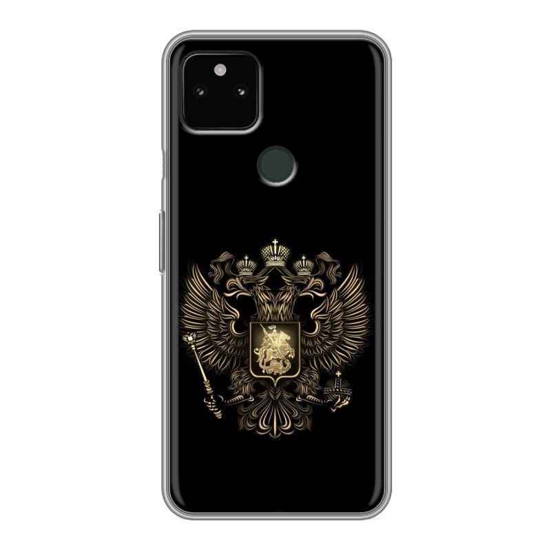 фото Дизайнерский силиконовый чехол для google pixel 5a 5g герб россии золотой 100gadgets