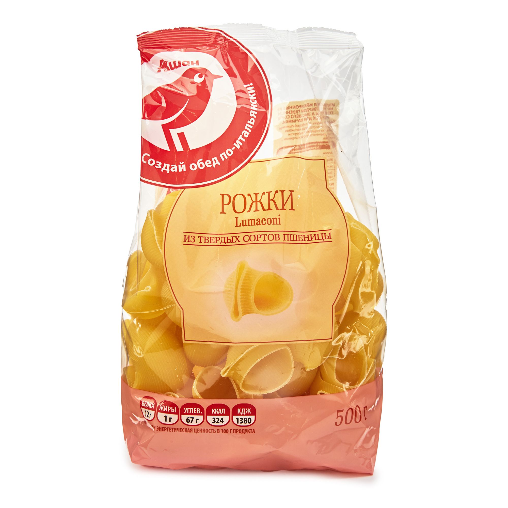 

Рожки АШАН Красная птица Lumaconi, 500 г