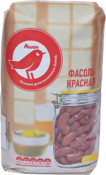 Фасоль АШАН Красная птица Кидни 500 г