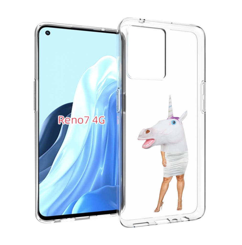 

Чехол MyPads голова-единорога для OPPO RENO 7 4G, Прозрачный, Tocco