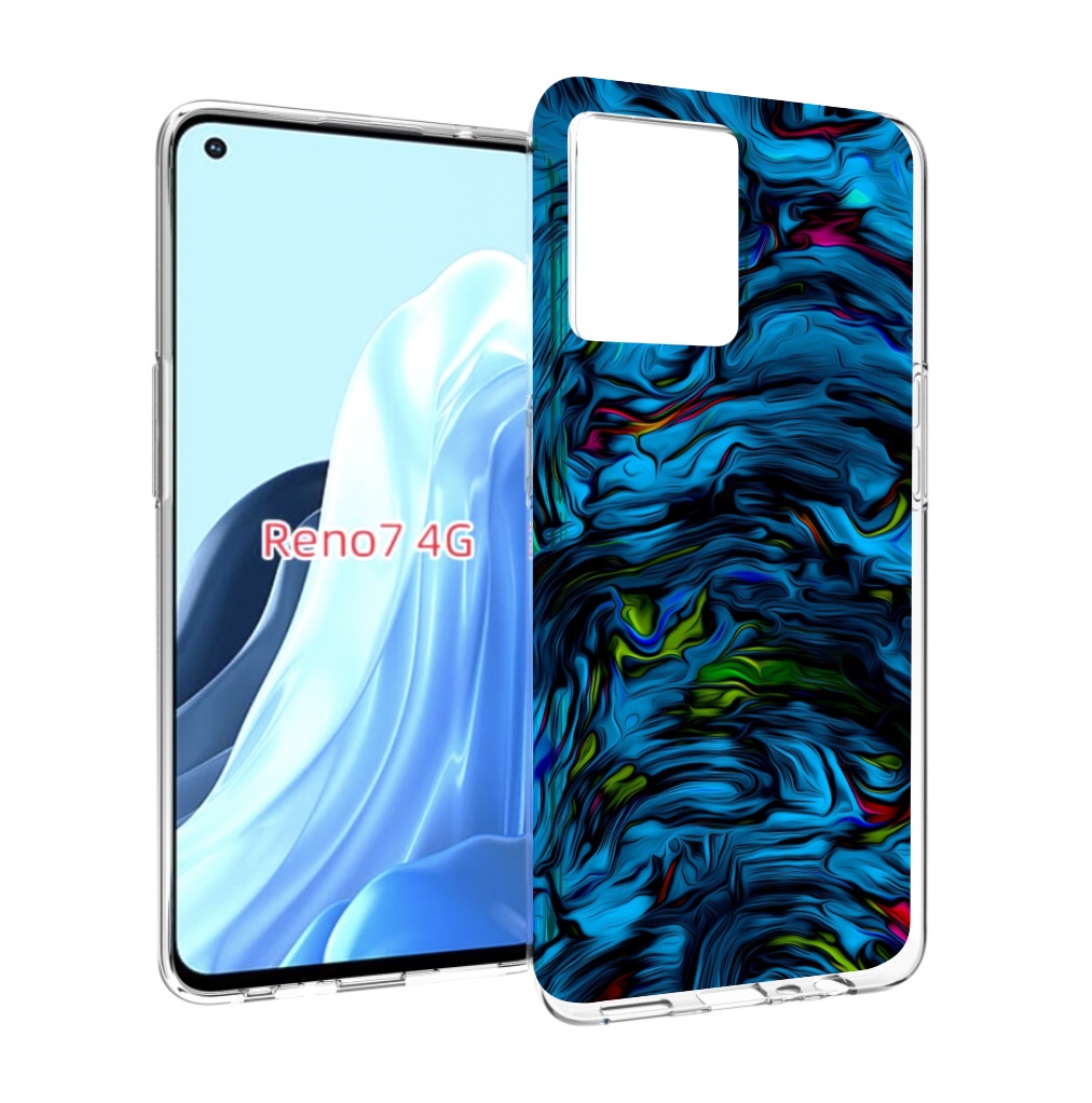 

Чехол MyPads голубая краска в темноте для OPPO RENO 7 4G, Прозрачный, Tocco