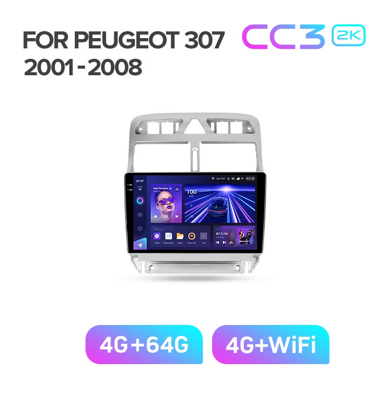 Магнитола TEYES PEUGEOT 307 2001-2008 г CC3 2K 464ГБ 3689000₽