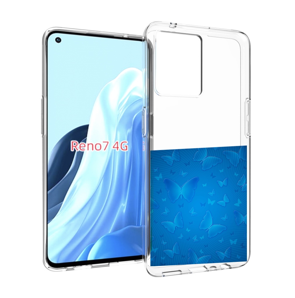 

Чехол MyPads голубые-бабочки для OPPO RENO 7 4G, Прозрачный, Tocco