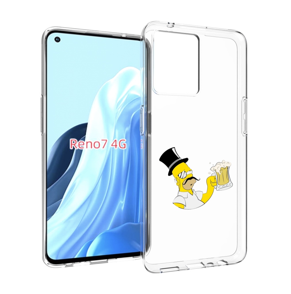 

Чехол MyPads гомер-с-напитком для OPPO RENO 7 4G, Прозрачный, Tocco