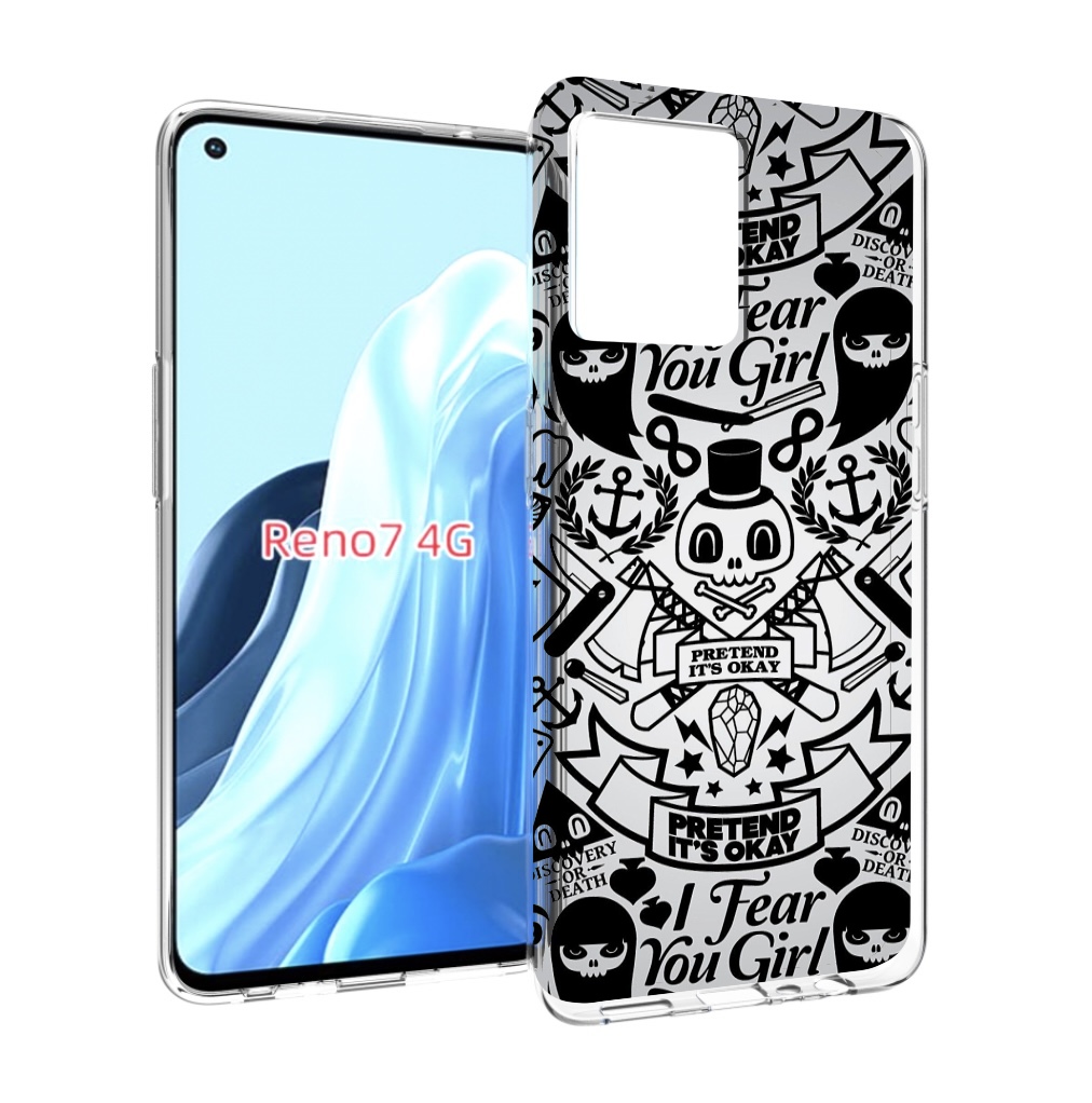 

Чехол MyPads готический-принт для OPPO RENO 7 4G, Прозрачный, Tocco