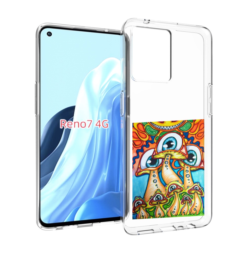 

Чехол MyPads грибы с глазами для OPPO RENO 7 4G, Прозрачный, Tocco