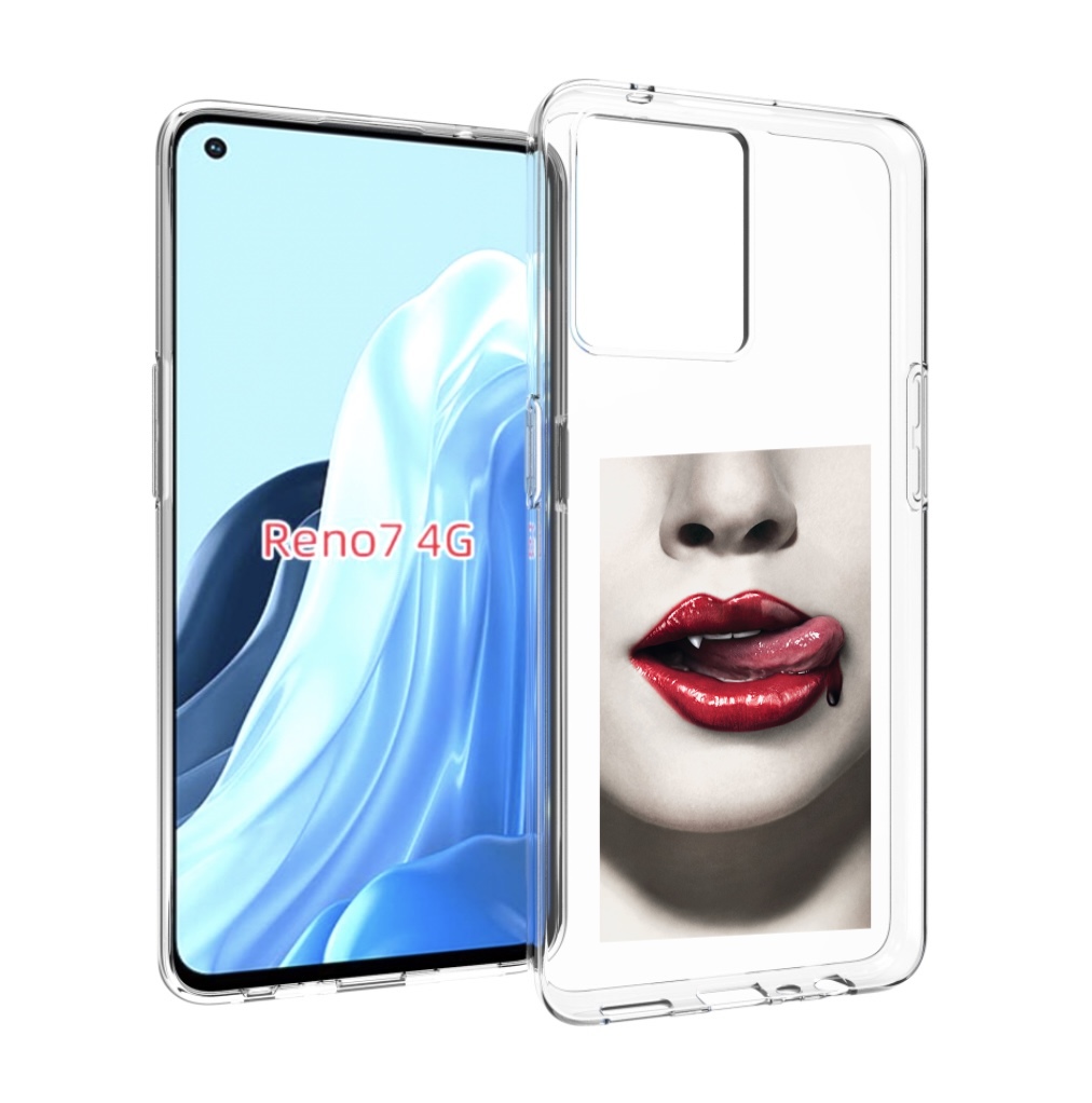 

Чехол MyPads губы-вампирши для OPPO RENO 7 4G, Прозрачный, Tocco