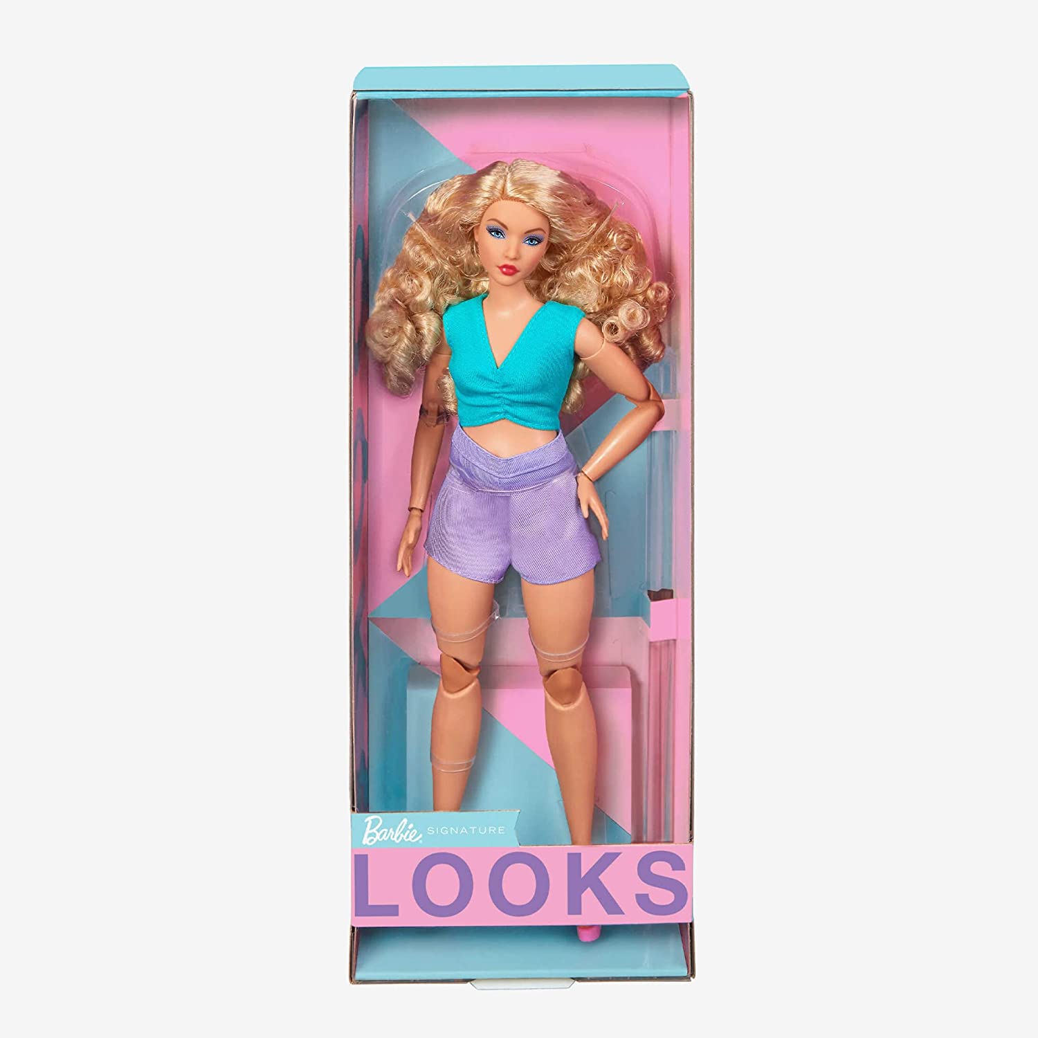 Кукла Barbie Looks 2023 Блондинка с вьющимися светлыми волосами родинка на щеке