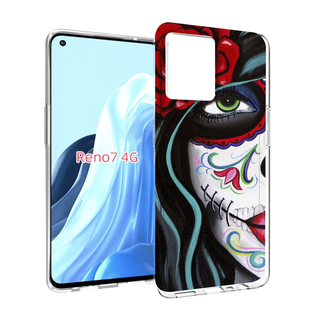

Чехол MyPads девушка в масочке расписная женский для OPPO RENO 7 4G, Прозрачный, Tocco