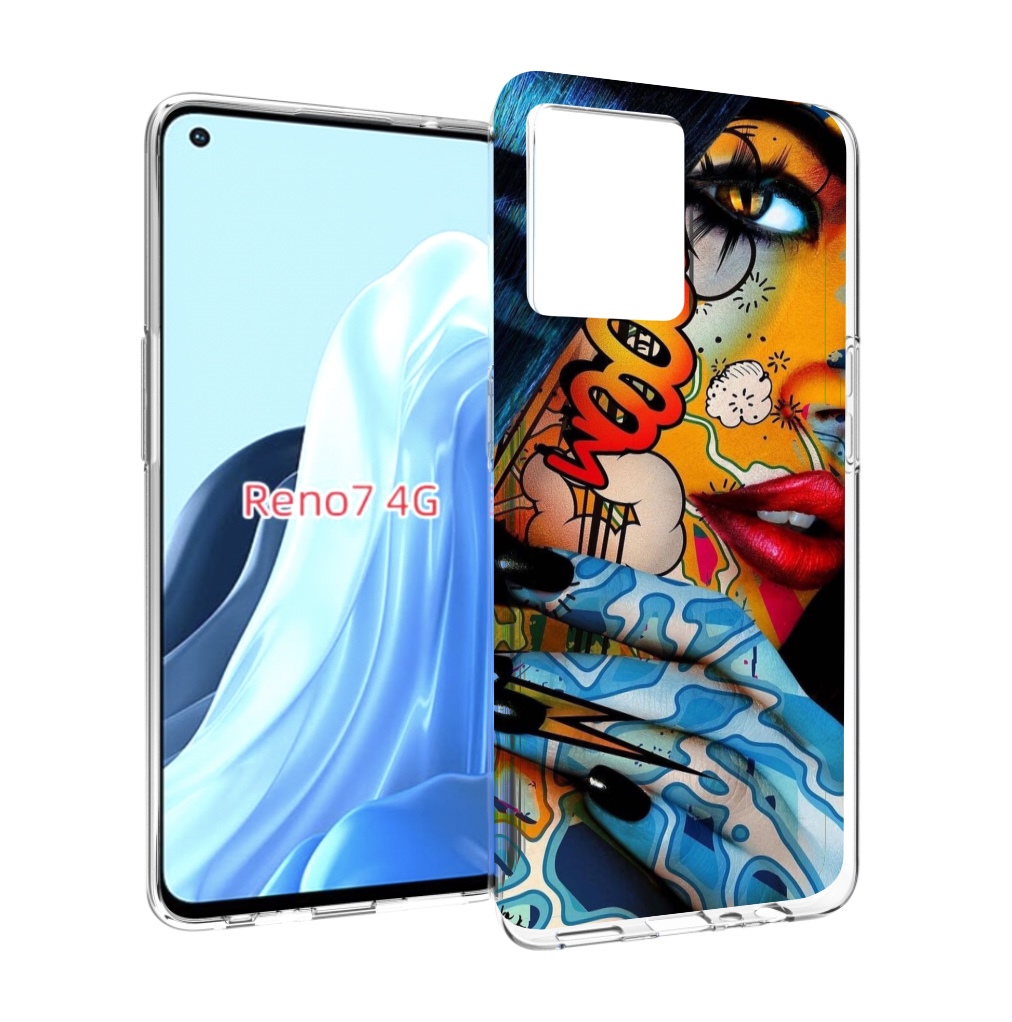 

Чехол MyPads девушка разрисованная краскам иженский для OPPO RENO 7 4G, Прозрачный, Tocco