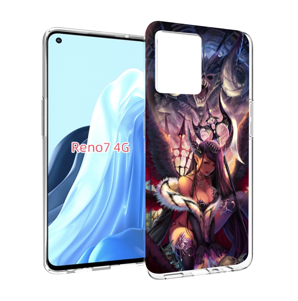 

Чехол MyPads девушка с демоном на фоне женский для OPPO RENO 7 4G, Прозрачный, Tocco