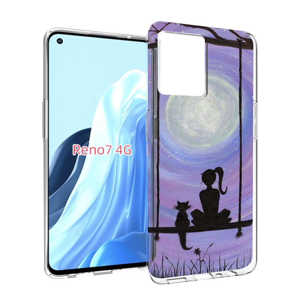 

Чехол MyPads девушка с котом на качеле женский для OPPO RENO 7 4G, Прозрачный, Tocco