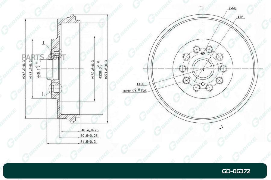 Тормозной барабан GBRAKE GD06372