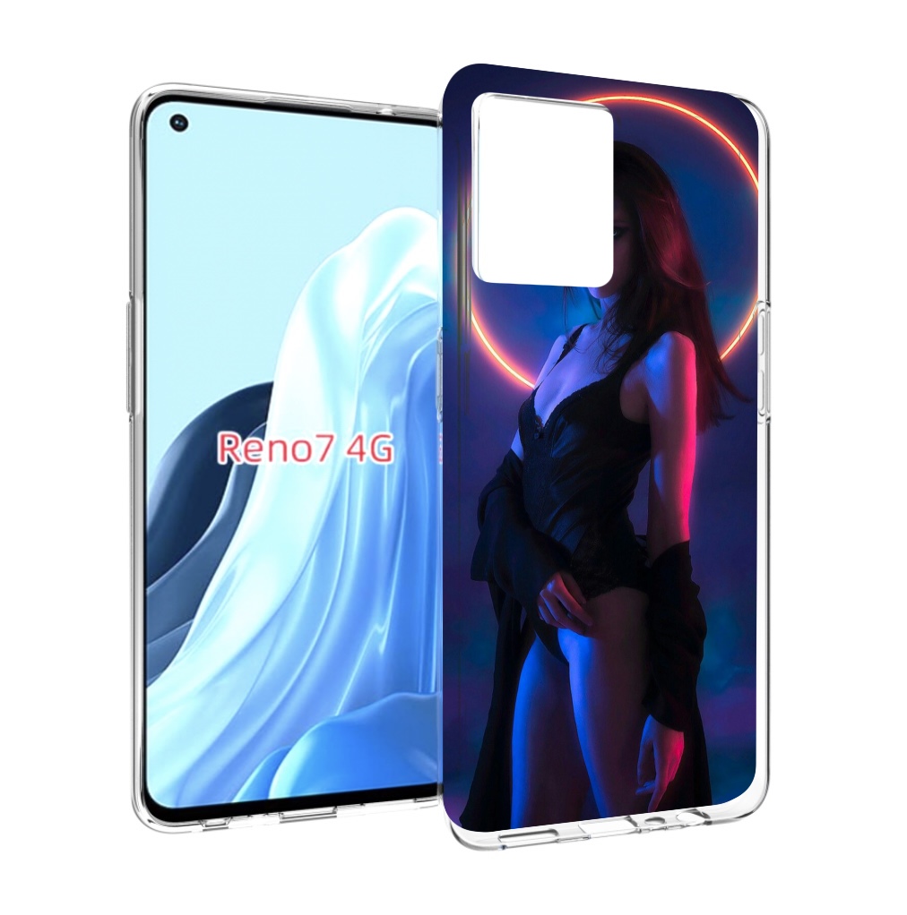

Чехол MyPads девушка с неоновым кругом женский для OPPO RENO 7 4G, Прозрачный, Tocco