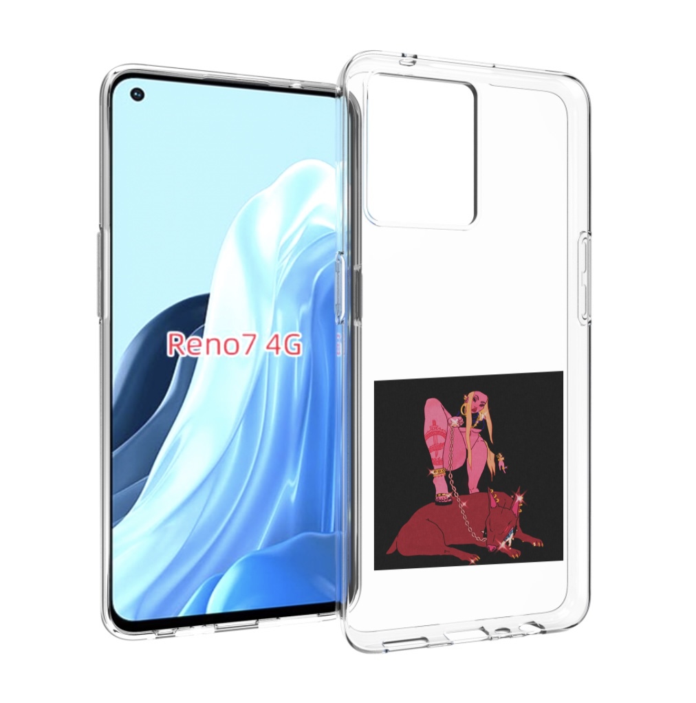 

Чехол MyPads девушка с собакой на цепи нарисованная женский для OPPO RENO 7 4G, Прозрачный, Tocco
