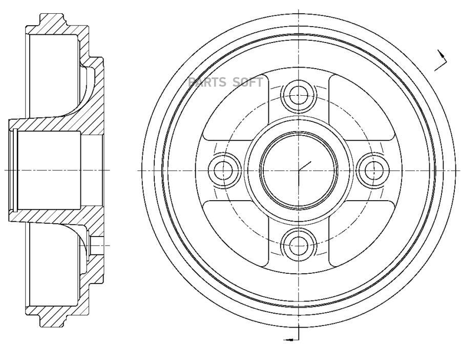 Барабан тормозной G-brake GD-06484 (не ABS)