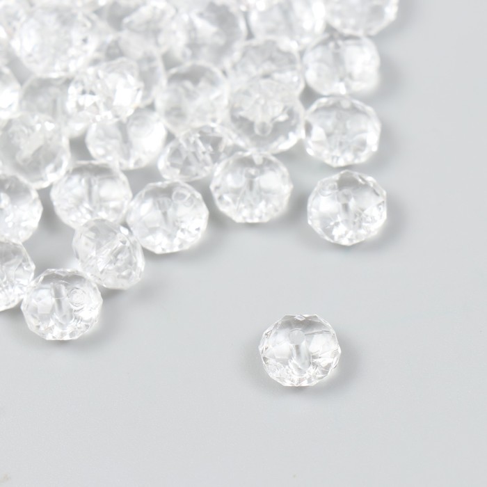 

Бусины для творчества пластик "Кристаллики" прозрачные набор 20 гр 0,6х1х1 см, Прозрачный