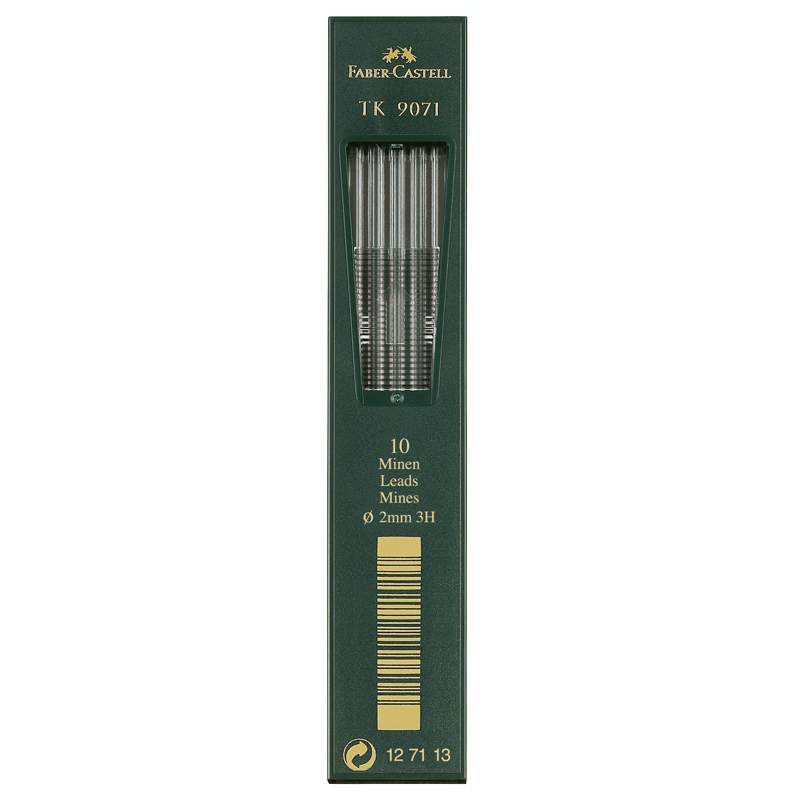

Грифели для цанговых карандашей Faber-Castell "TK 9071", 10шт., 2,0мм, 3H - (3 упак.)