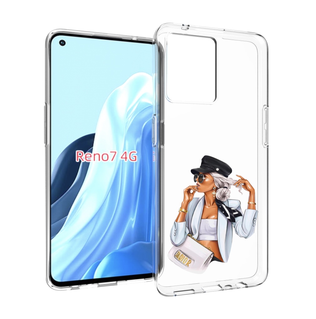 

Чехол MyPads девушка-в-белом-с-модной-сумочкой женский для OPPO RENO 7 4G, Прозрачный, Tocco