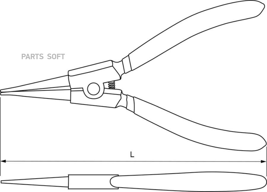 Щипцы Для Стопорных Колец «Прямой Разжим», 180 Мм THORVIK ERSP180