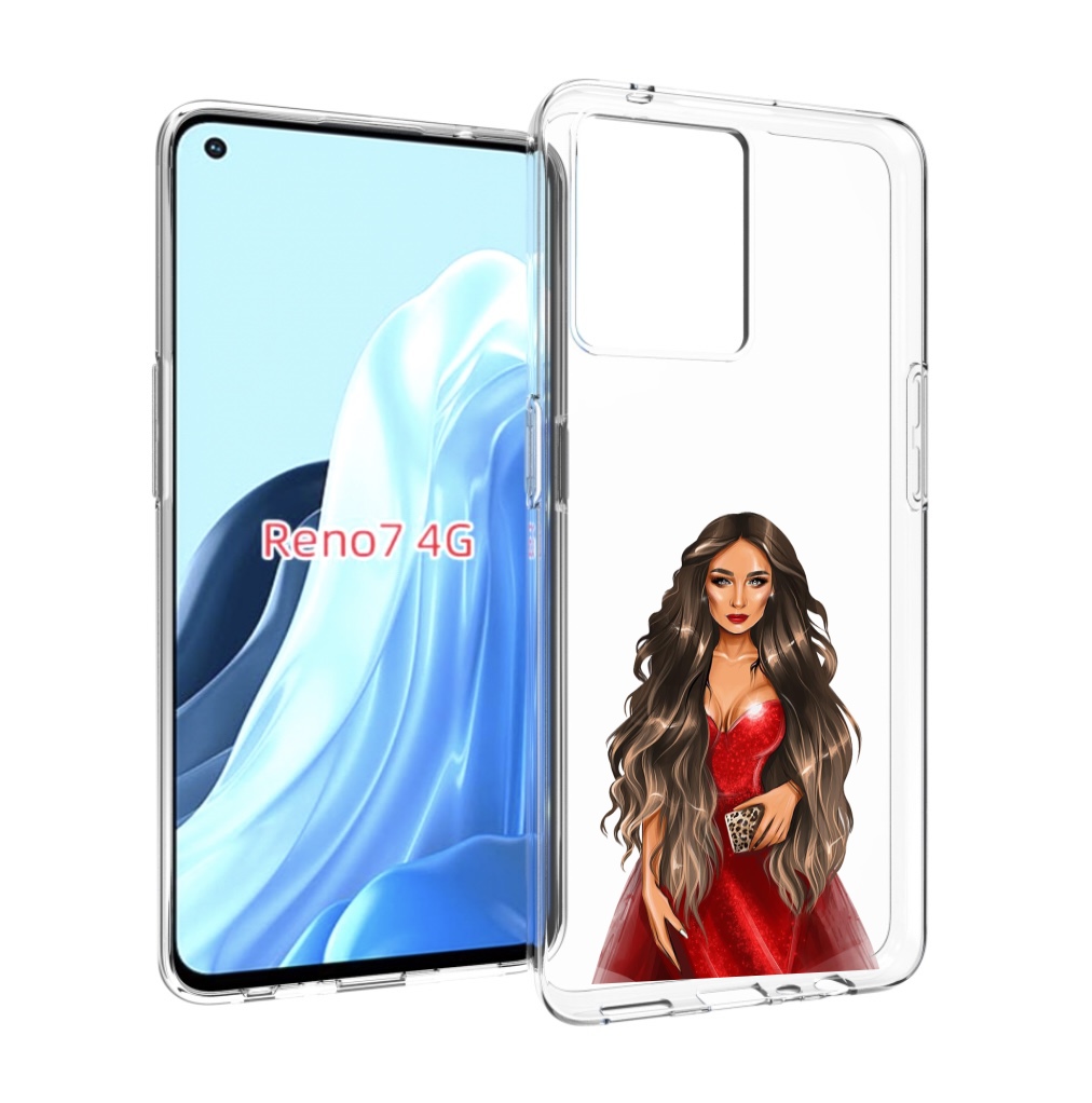 

Чехол MyPads девушка-в-вечернем-платье женский для OPPO RENO 7 4G, Прозрачный, Tocco