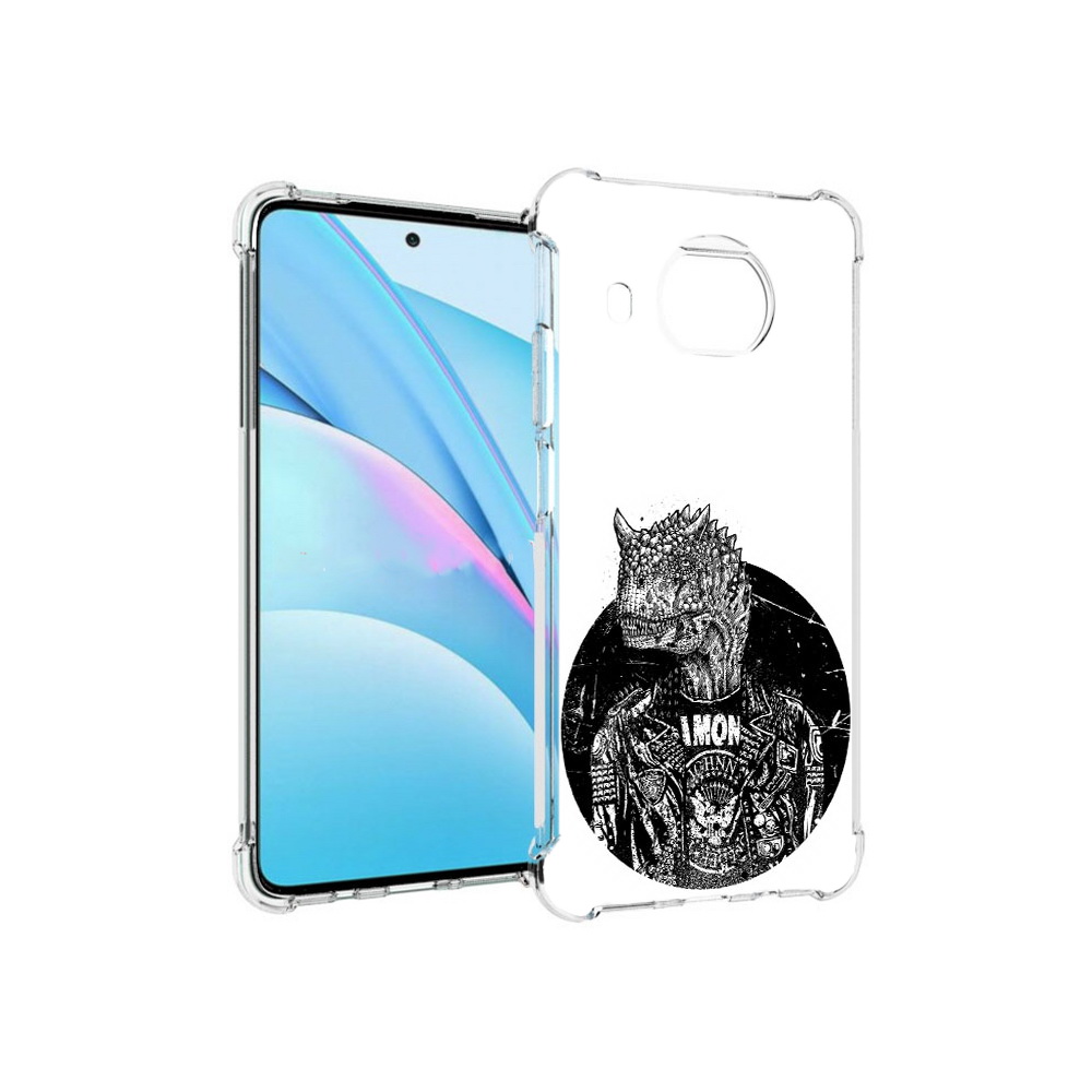 

Чехол MyPads Tocco для Xiaomi Mi 10T Lite динозавр в куртке (PT154732.269.328), Прозрачный, Tocco