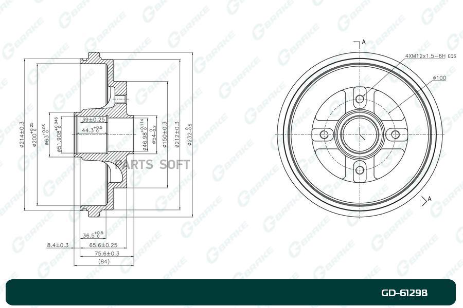 

Тормозной барабан GBRAKE GD61298