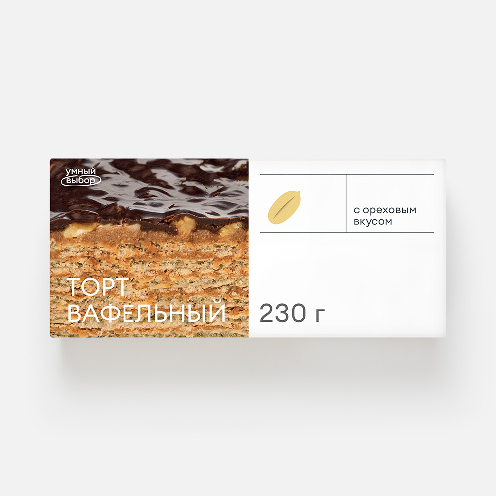 

Торт Умный выбор вафельный, с ореховым вкусом, 230 г