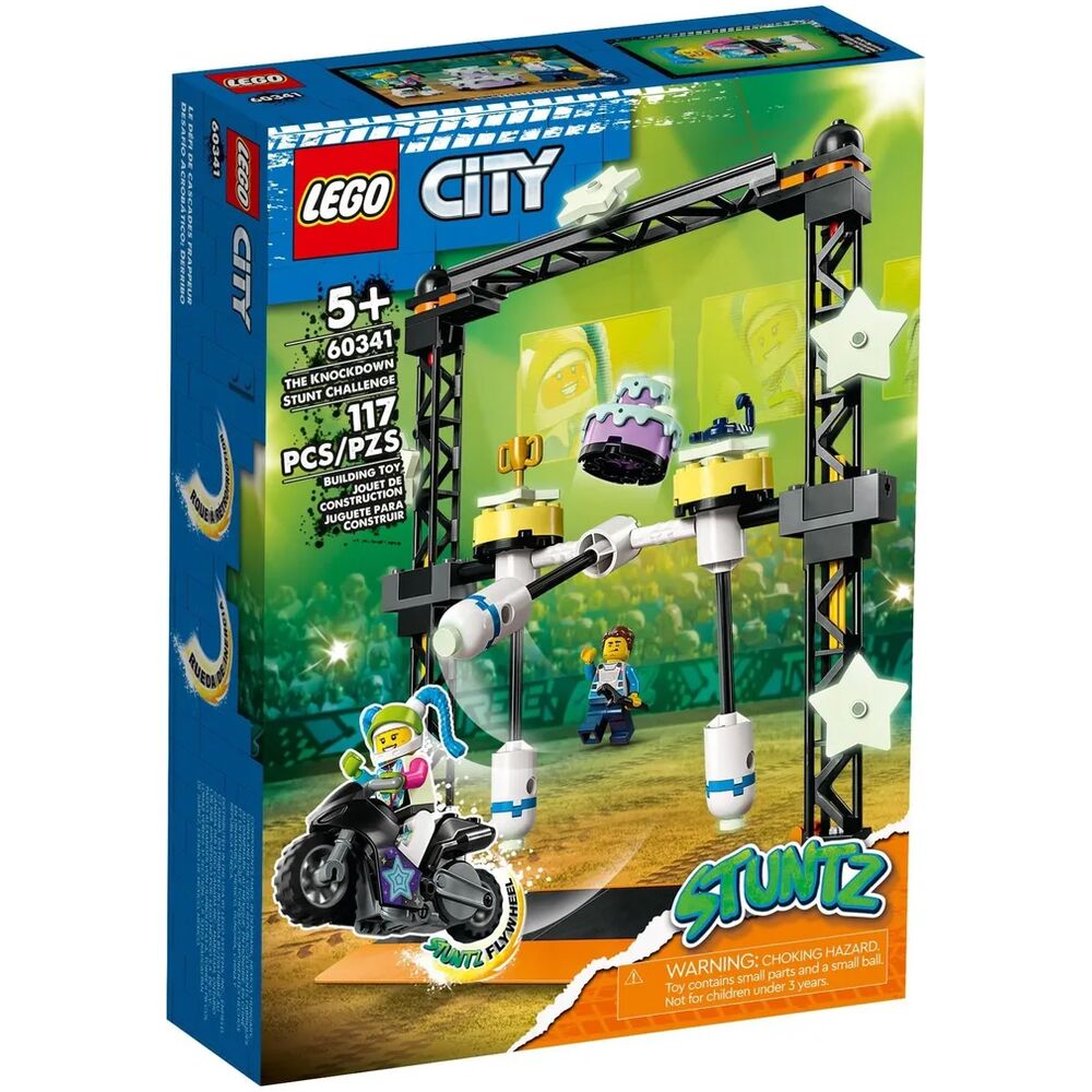 Конструктор LEGO City Трюковое испытание Нокдаун 60341, 117 деталей конструктор lego city 60359 испытание каскадеров с трамплином и кольцом