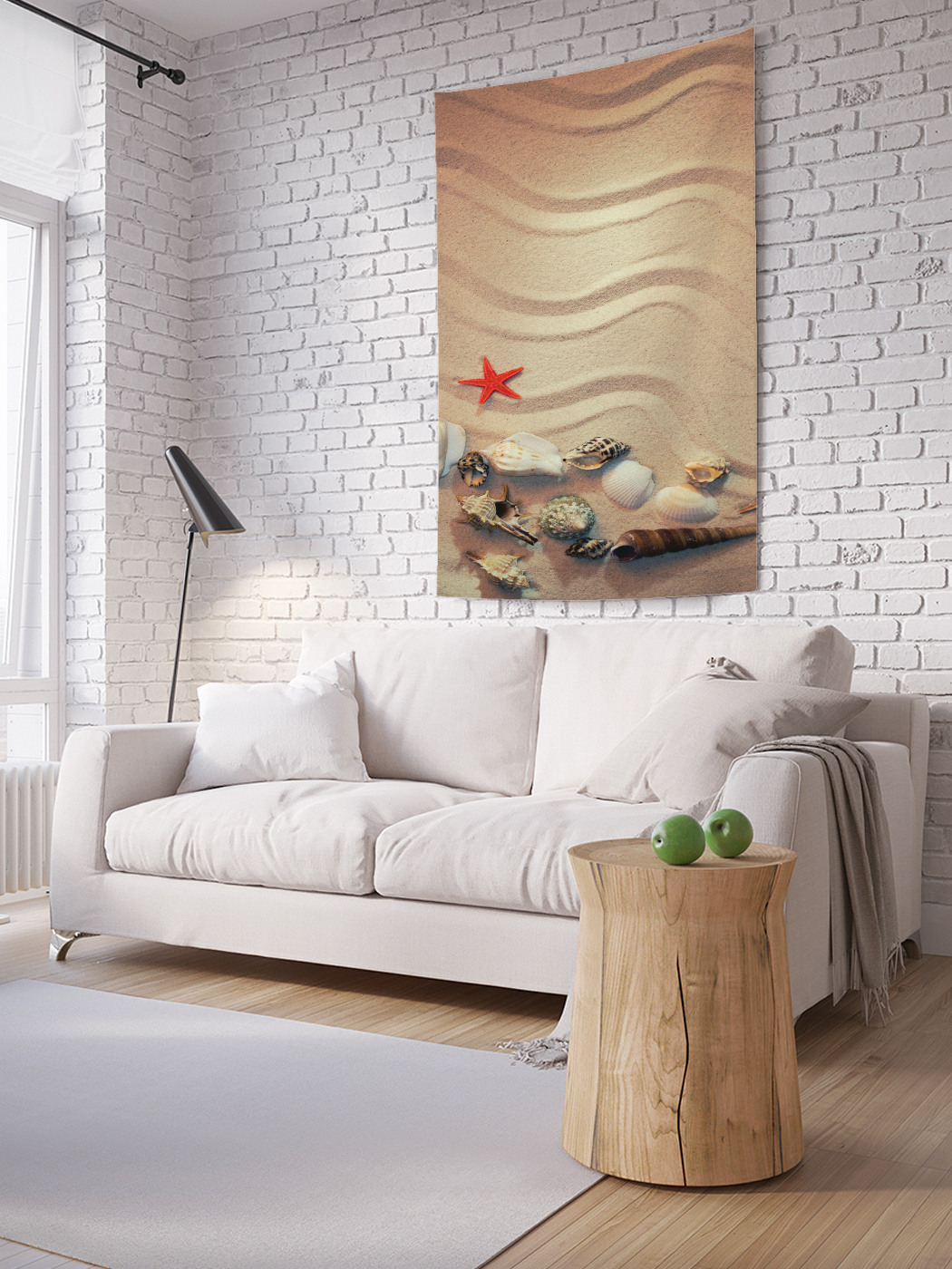 

Вертикальное фотопанно на стену JoyArty Волны на песке 150x200 см, Волны на песке