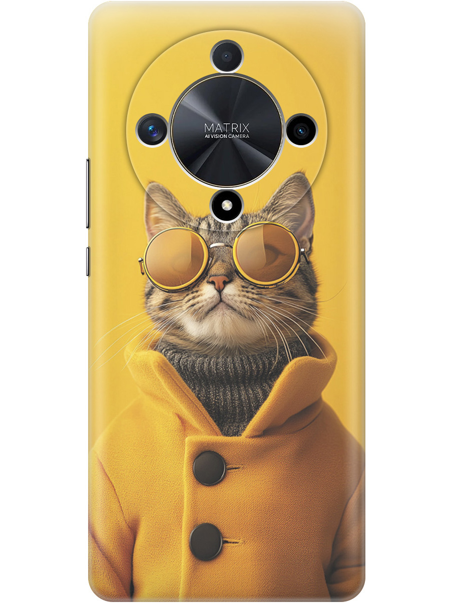

Силиконовый чехол на Honor X9b / X50 с принтом "Котик в желтых очках", Прозрачный;желтый;черный, 781974312