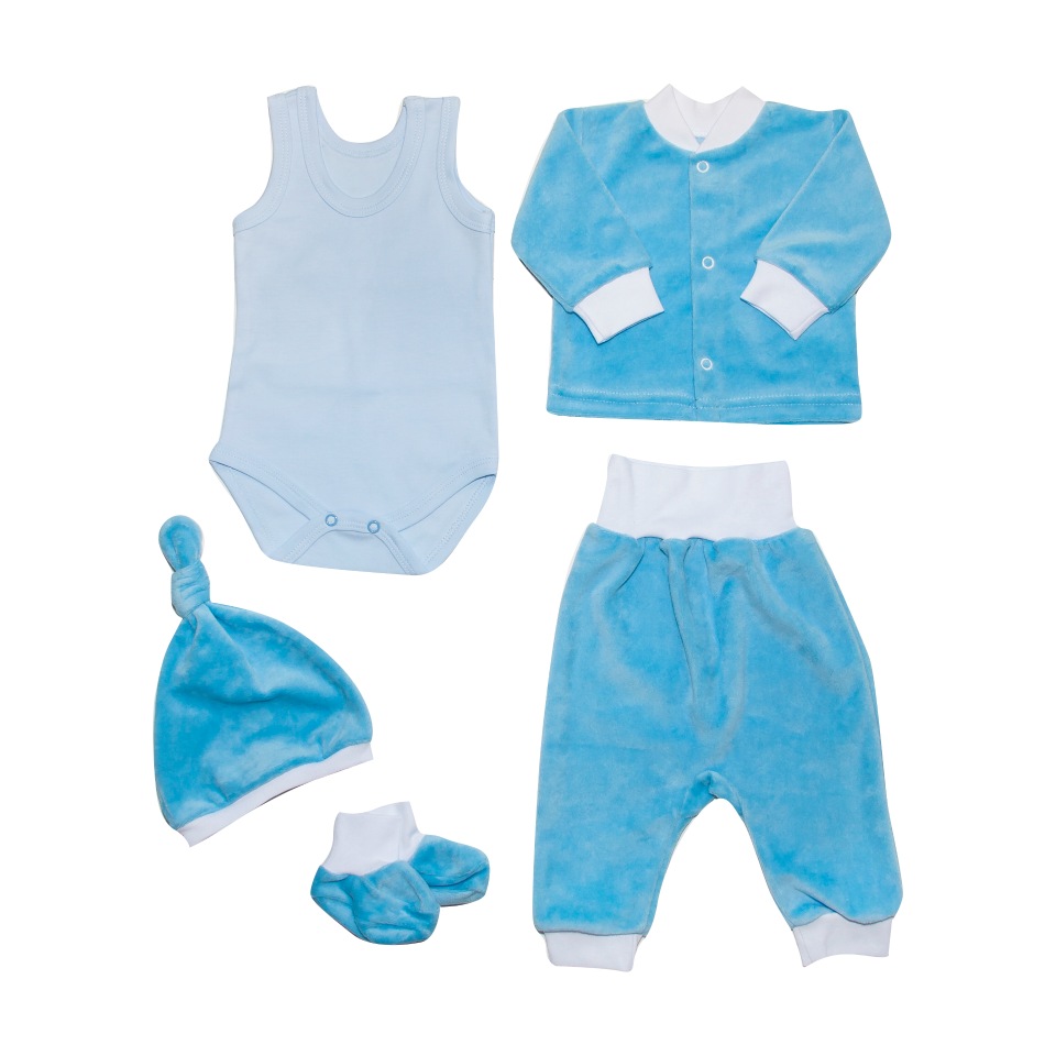 

Комплект для новорожденных Клякса 5 пред голубой р.20-56 53-5228/голубой р.20-56