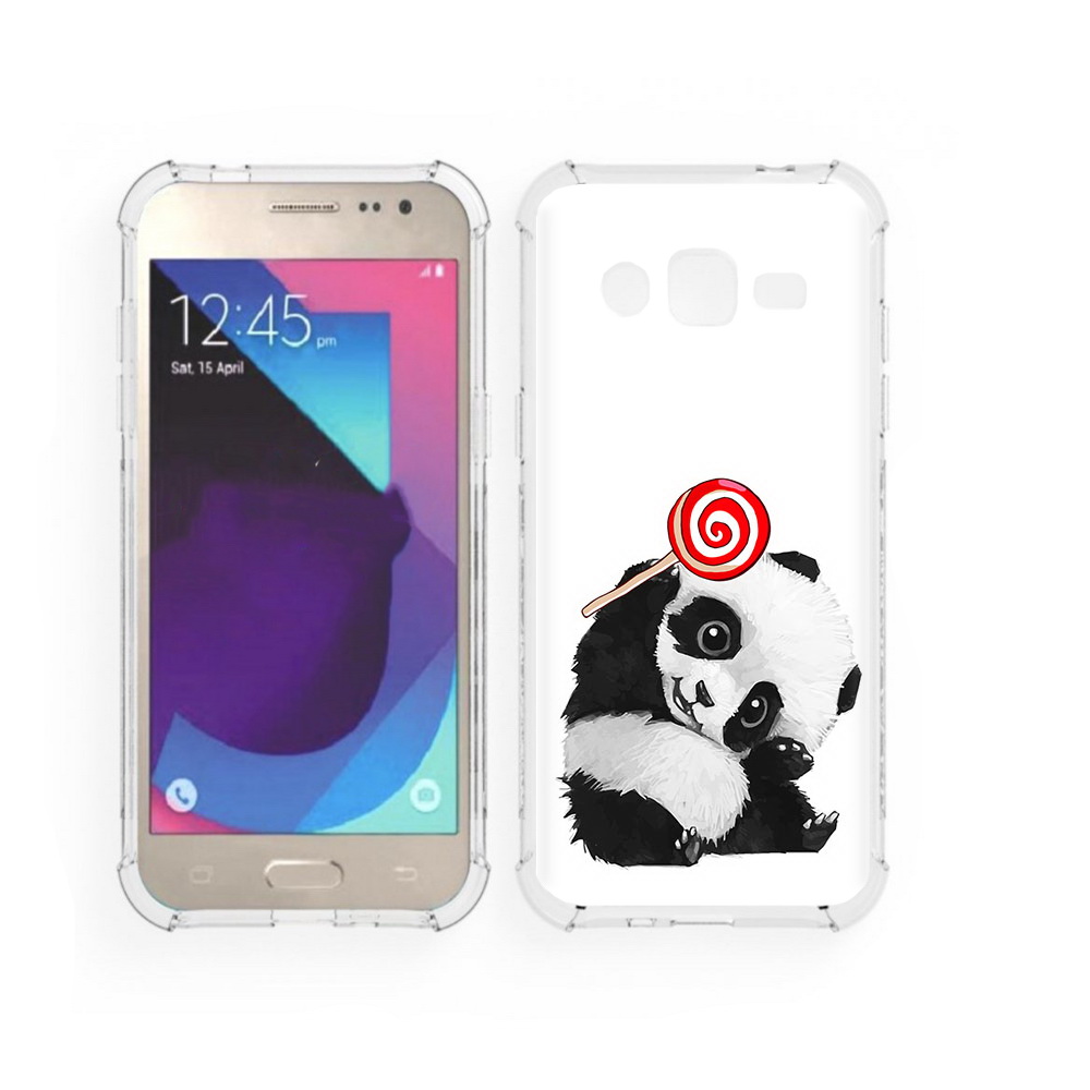 

Чехол MyPads Tocco для Samsung Galaxy J2 панда с леденцом (PT226924.572.534), Прозрачный, Tocco