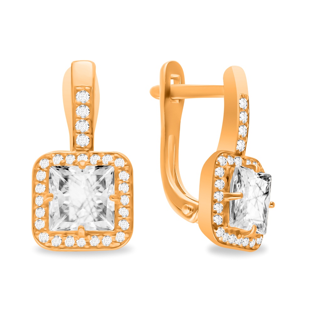 

Серьги из серебра 585Gold 702010448, фианит, 702010448