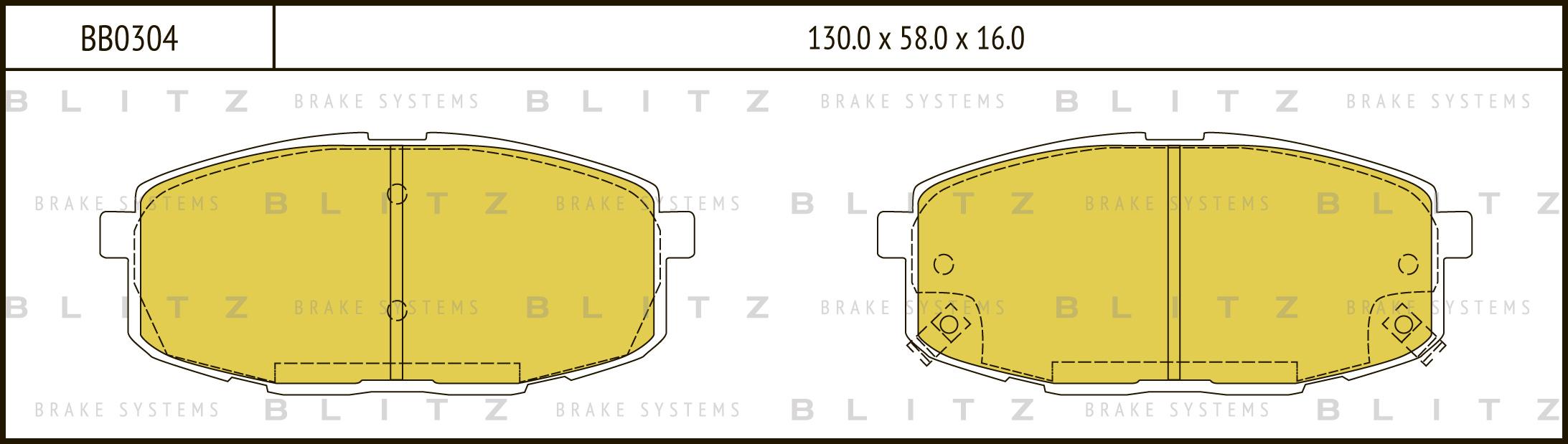 

Тормозные колодки BLITZ передние дисковые bb0304