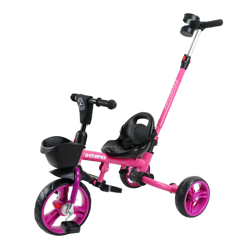 Велосипед Детский Трехколесный Maxiscooс, Octopus, Складной, Розовый 2023 детский двухколесный велосипед maxiscoo space 16 желтый доп колеса 2023