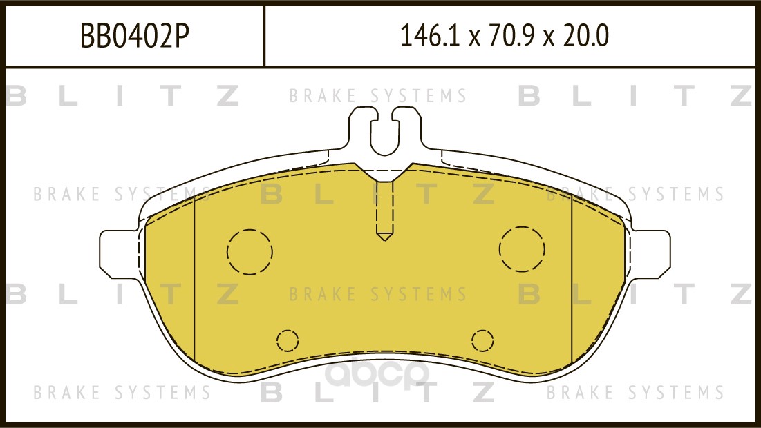 

Тормозные колодки BLITZ передние дисковые bb0402p