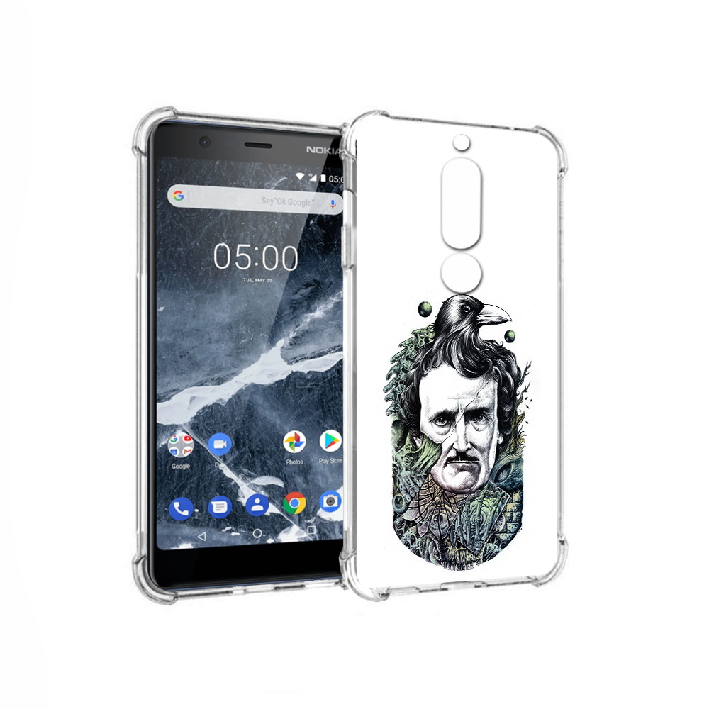 

Чехол MyPads Tocco для Nokia 5.1 Эдгар Аллан с вороном (PT114144.121.203), Прозрачный, Tocco