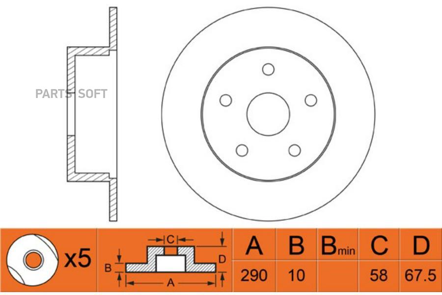 

Диск тормозной задний subaru legacy 98->/outback 00-03 /d=290mm nibk rn1257