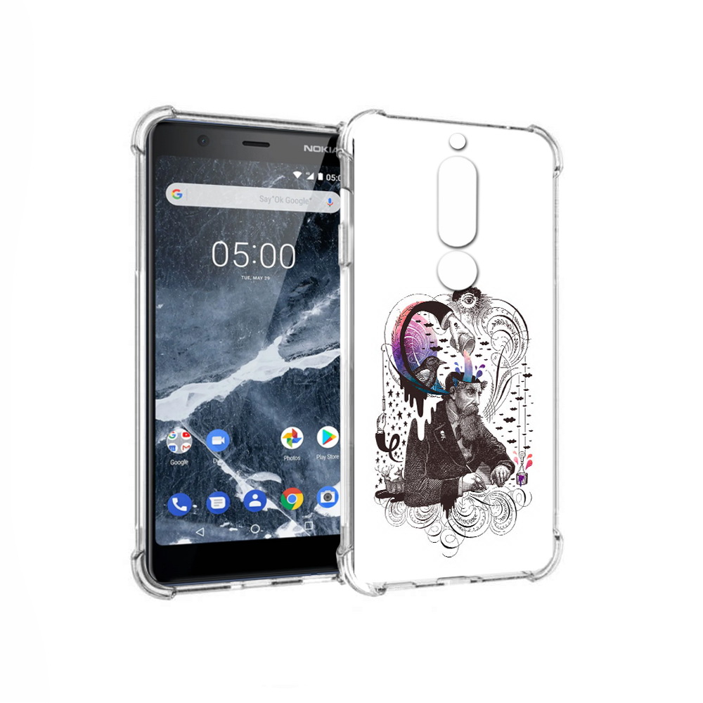 

Чехол MyPads Tocco для Nokia 5.1 абстракция думающий мужчина (PT114144.121.210), Прозрачный, Tocco