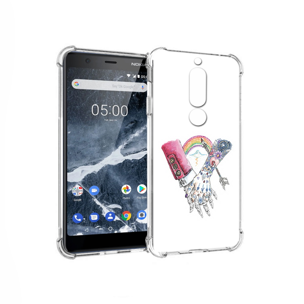 

Чехол MyPads Tocco для Nokia 5.1 абстракция руки в татуировках (PT114144.121.212), Прозрачный, Tocco