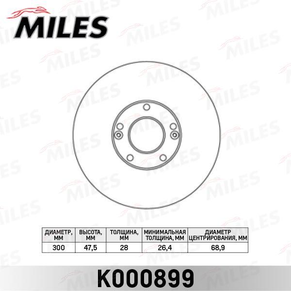 

Тормозной диск Miles комплект 1 шт. K000899