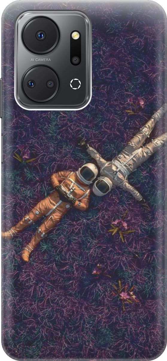 

Силиконовый чехол на Honor X7a с принтом "Счастливые космонавты", Белый;красный, 159381