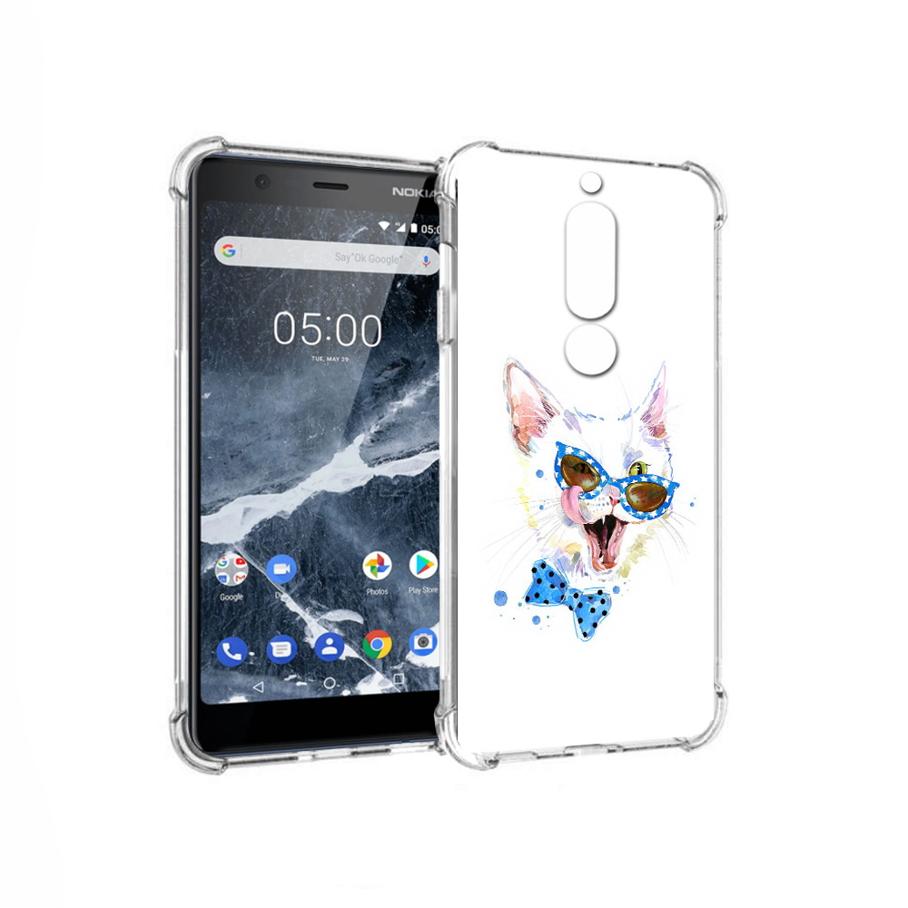 

Чехол MyPads Tocco для Nokia 5.1 белый кот (PT114144.121.229), Прозрачный, Tocco