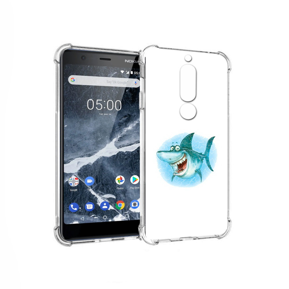 

Чехол MyPads Tocco для Nokia 5.1 веселая акула (PT114144.121.261), Прозрачный, Tocco